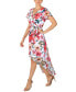 ფოტო #3 პროდუქტის Women's Printed Faux-Wrap High-Low Dress