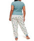 ფოტო #3 პროდუქტის Caileigh Women's Plus-Size Pajama T-shirt & Jogger Set