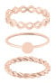 Фото #1 товара Pink gilded set of steel rings