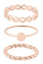 Фото #1 товара Pink gilded set of steel rings