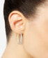 Polished Oval Glitter Hoop Earrings in 14k Gold, 1-1/4"