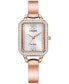 Eco-Drive Women's Crystal Rose Gold-Tone Stainless Steel Bangle Watch 23mm