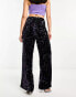 Фото #3 товара Extro & Vert wide leg slouchy velvet trousers in rainbow