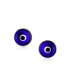 Фото #2 товара Spiritual Round Navy Blue Nazar Evil Eye Stud Earrings For Women Murano Glass Sterling Silver 9MM