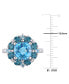 ფოტო #5 პროდუქტის Blue Topaz Halo Ring (4-1/10 ct. t.w.) in Sterling Silver