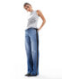 Фото #1 товара ASOS DESIGN wide leg jeans with tailored waistband in black and mid blue