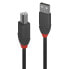 Фото #2 товара Lindy 2m USB 2.0 Type A to B Cable, Anthra Line, 2 m, USB A, USB B, USB 2.0, 480 Mbit/s, Black