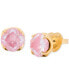 Фото #1 товара Gold-Tone Color Cubic Zirconia Stud Earrings