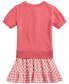 ფოტო #2 პროდუქტის Big Girls Plaid French Terry Sweatshirt Dress