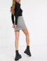 ASOS DESIGN split front mini skirt in check