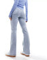 Weekday Glow high waist flared jeans in opulent blue Opulentes Blau, W26 L32 - фото #2