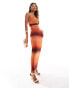 Фото #2 товара ASOS DESIGN co-ord mesh bandeau top in sunset ombre print