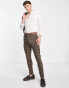 ASOS DESIGN skinny wool mix suit trousers in brown check