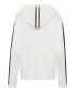 Women's L/S Open Knit Zip Front Hoodie