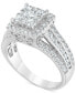 Фото #1 товара Diamond Halo Cluster Engagement Ring (1-1/2 ct. t.w.) in 14k White Gold