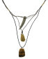 ფოტო #1 პროდუქტის by 1928 Waxed Linen Wire 3 Drop with Semi-Precious Tiger's Eye Y-Necklace