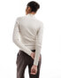 Stradivarius ribbed jumper in beige