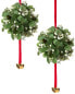 Фото #1 товара Kurt Adler 2Pc Mistletoe Ball Christmas Ornaments Multicolor