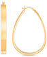 ფოტო #1 პროდუქტის Polished Pear-Shape Flat Medium Hoop Earrings in 14k Gold-Plated Sterling Silver