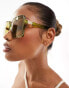 Фото #4 товара South Beach 70's oversized square sunglasses in green