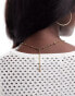 Фото #2 товара ASOS DESIGN Curve stainless steel necklace with stone design in gold tone