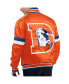 Men's Orange Distressed Denver Broncos Gridiron Classics Home Game Satin Full-Snap Varsity Jacket