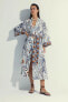 Фото #12 товара Пляжное платье Nefes Istanbul с тропическим узором из 100% хлопка A4143ax23hs
