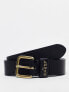 Levi's Calypso leather belt in black with gold buckle Normal/Schwarz, 90 см - фото #1