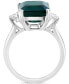 Фото #3 товара EFFY® Lab Grown Emerald (5-5/8 ct. t.w.) & Lab Grown Diamond (1/2 ct. t.w.) Ring in 14k White Gold