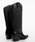 Women's Plain Cowboy Leather Boots
