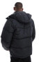 Фото #4 товара Levi's Rockridge crinkle nylon short hooded down puffer jacket in black