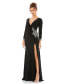 Women's Ieena Floral Embellished Faux Wrap Jersey Gown