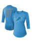 Фото #2 товара Women's Threads Aidan Hutchinson Blue Detroit Lions Name & Number Raglan 3/4 Sleeve T-shirt