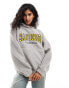 ASOS DESIGN oversized borg hoodie with san diego graphic in grey