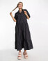 COLLUSION parachute maxi shirt dress in grey