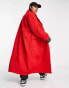 Фото #4 товара ASOS DESIGN Curve twill dad wool mix coat in red