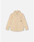 ფოტო #1 პროდუქტის Big Girls Button Down Felt Overshirt Light Beige Multicolor