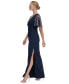 ფოტო #4 პროდუქტის Women's V-Neck Sequin Flutter-Sleeve Gown