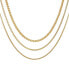 Gold-Tone Mixed Chain Trio Layering Necklace Set, 3 piece