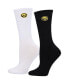 ფოტო #1 პროდუქტის Women's Black, White Iowa Hawkeyes 2-Pack Quarter-Length Socks