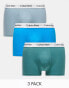 Фото #2 товара Calvin Klein low rise cotton stretch trunks 3 pack in multi