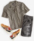 Фото #6 товара Men's Short Sleeve Button-Down Panama Stripe Shirt