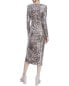 Badgley Mischka Draped Neck Pleated Dress Women's