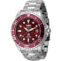 Invicta 45814 Men's Pro Diver Dual Time Red Dial Bracelet Watch