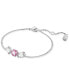 Rhodium-Plated Mixed Crystal Link Bracelet