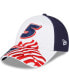 Фото #2 товара Men's White, Blue Kyle Larson 9FORTY Americana Snapback Adjustable Hat