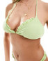 Фото #8 товара Brave Soul frilled trim triangle bikini top in mint green