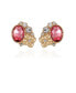 Фото #1 товара Gold-Tone Rose Glass Stone Clip On Earrings