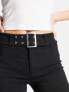 Фото #3 товара Stradivarius bengaline trouser with buckle detail in black