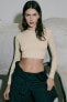 Cotton and modal crop top
